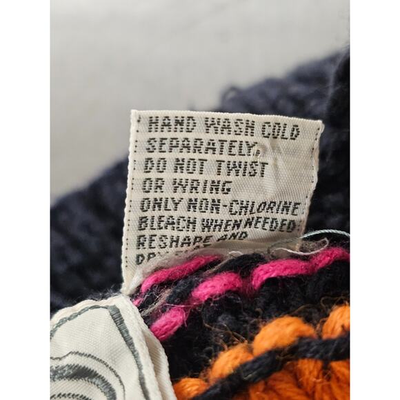 Vtg Tarazzia 80s 3D Knit Sweater FairIsle Women L PomPom Rainbow Artsy Whimsical - Picture 5 of 8